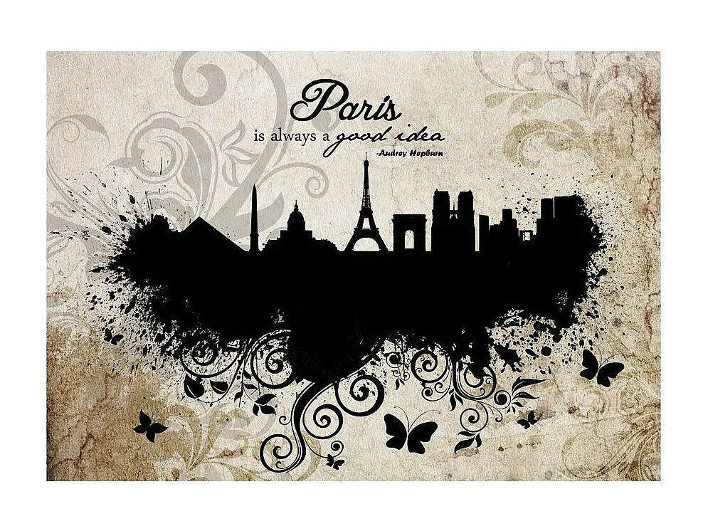 Papier Peint "Paris is Always a Good Idea Vintage" 70 x 100 cm