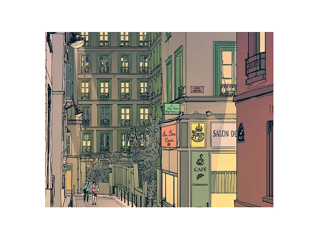 Papier Peint "Breakfast in Paris" 154 x 200 cm