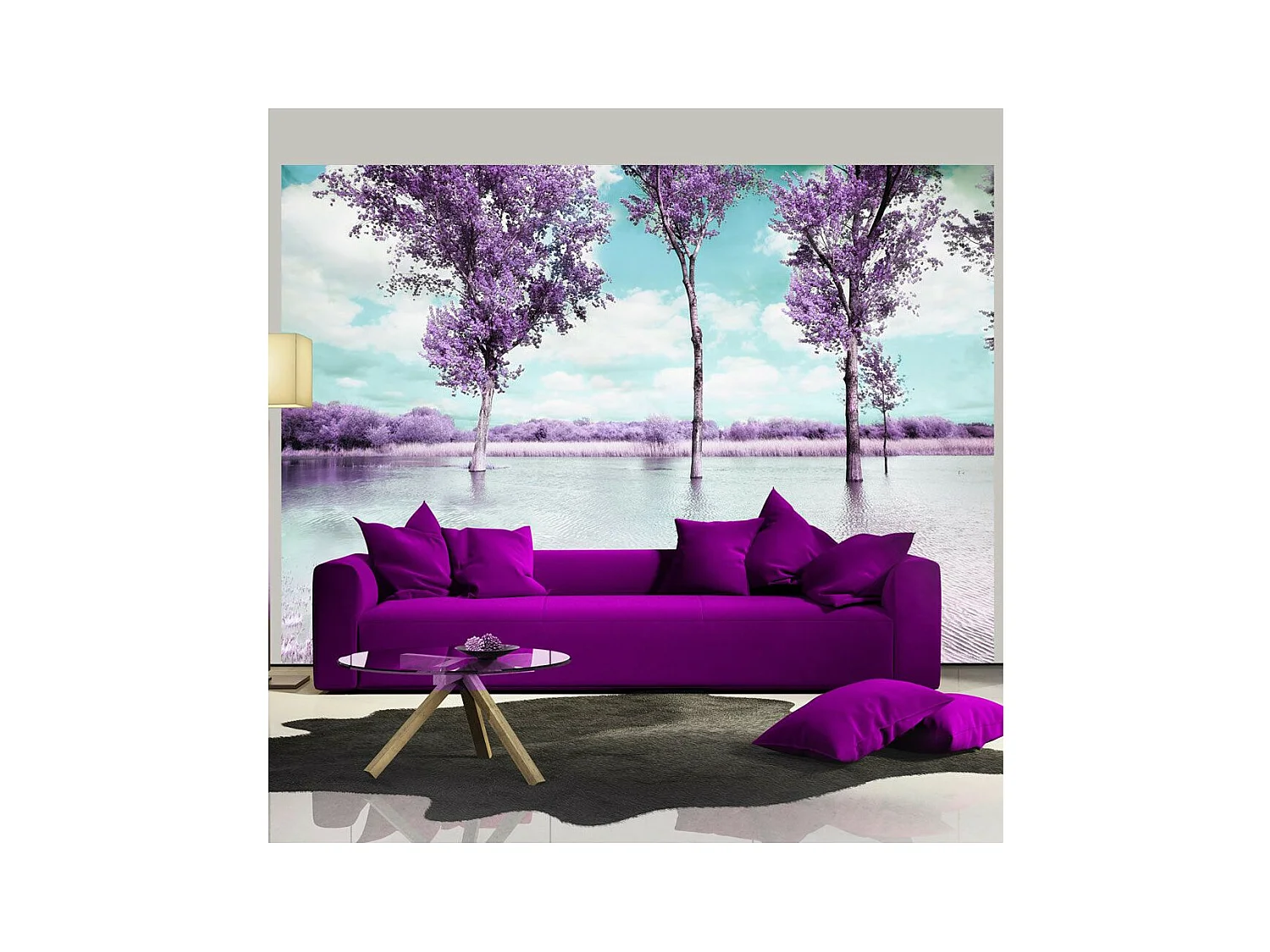 Papier Peint "Paysage de Bruyère" 105 x 150 cm