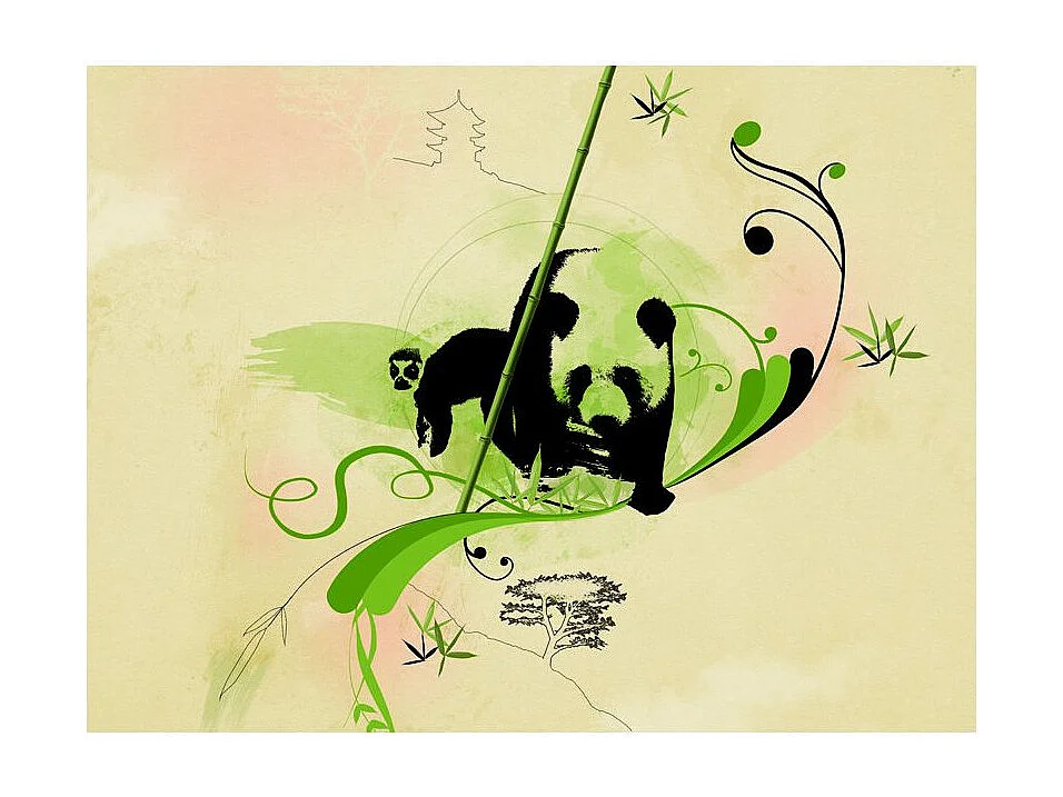 Papier Peint "Panda dans la Forêt de Bambous" 231 x 300 cm