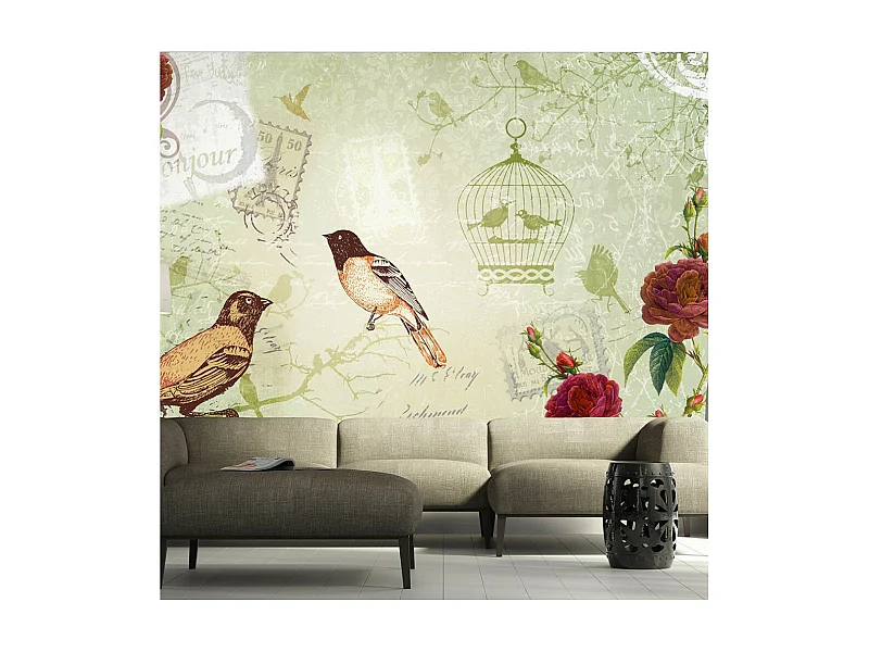 Papier Peint "Vintage Birds" 210 x 300 cm