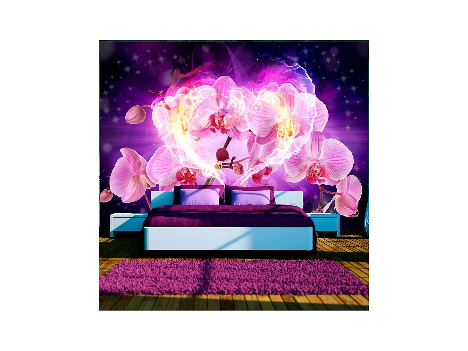 Papier Peint "Orchids in Flames" 210 x 300 cm