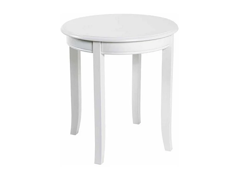 Table d'Appoint Vintage en Bois "Elsa" 51cm Blanc