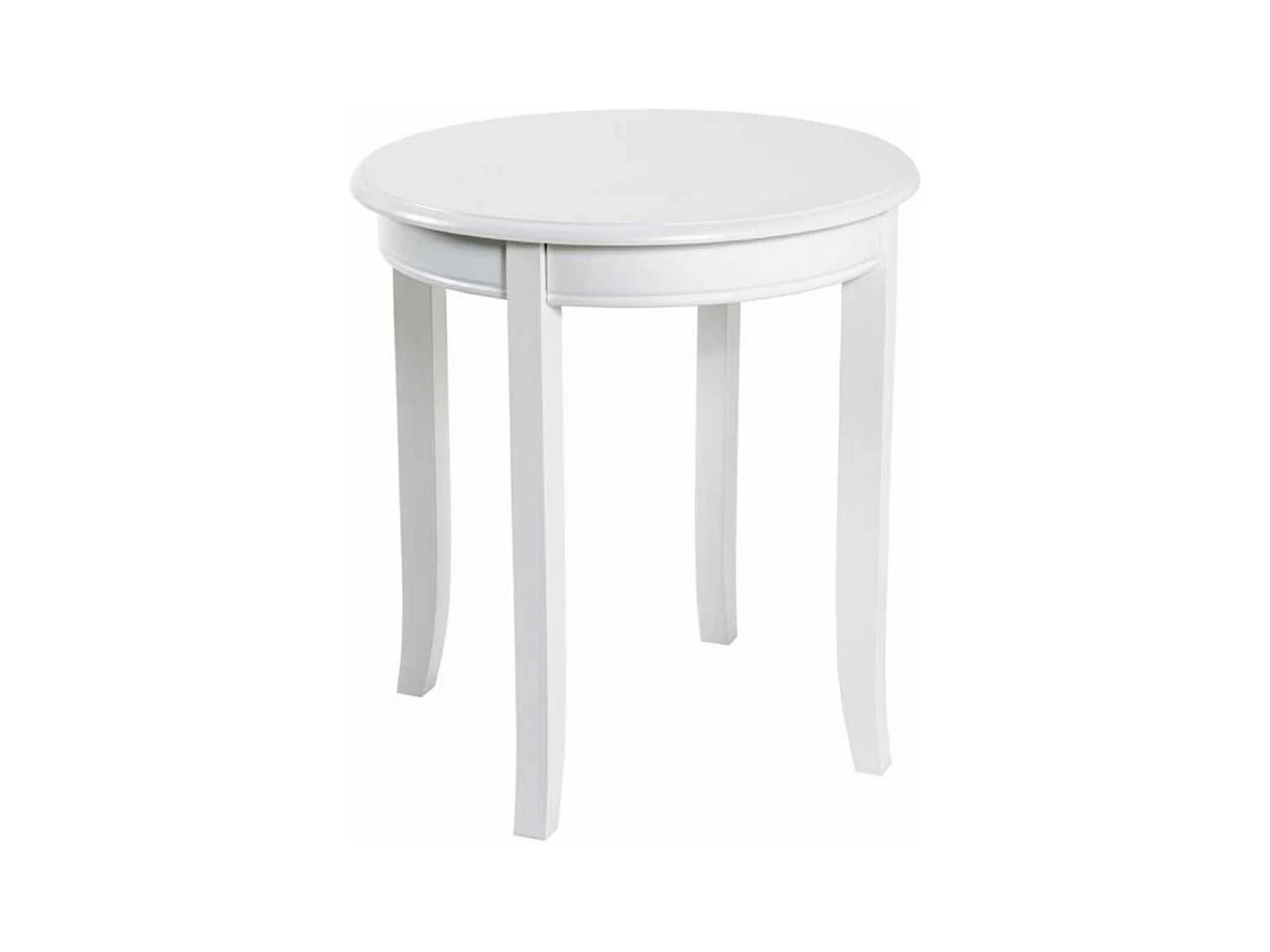 Table d'Appoint Vintage en Bois "Elsa" 51cm Blanc
