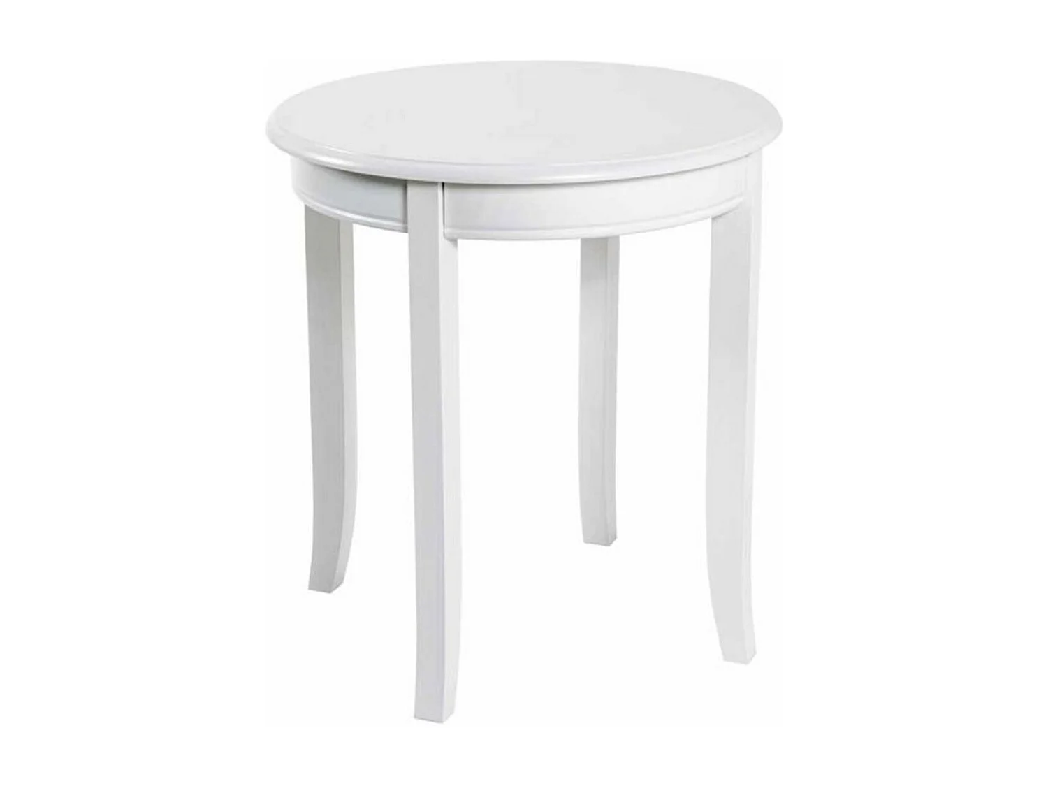 Table d'Appoint Vintage en Bois "Elsa" 51cm Blanc