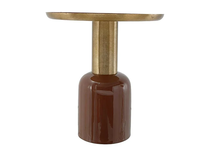 Table d'Appoint Design "Yeza" 49cm Nougat & Or