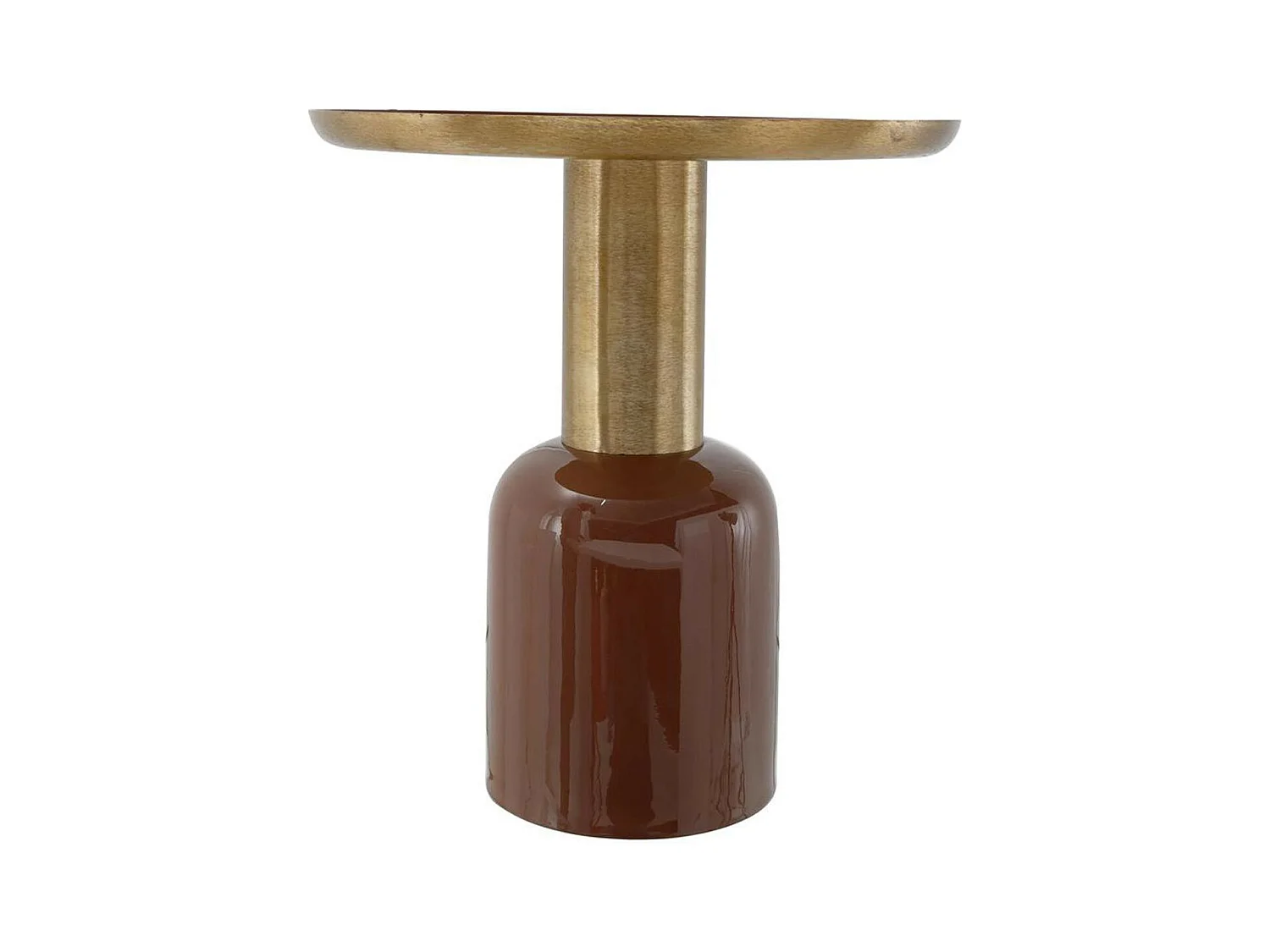 Table d'Appoint Design "Yeza" 49cm Nougat & Or