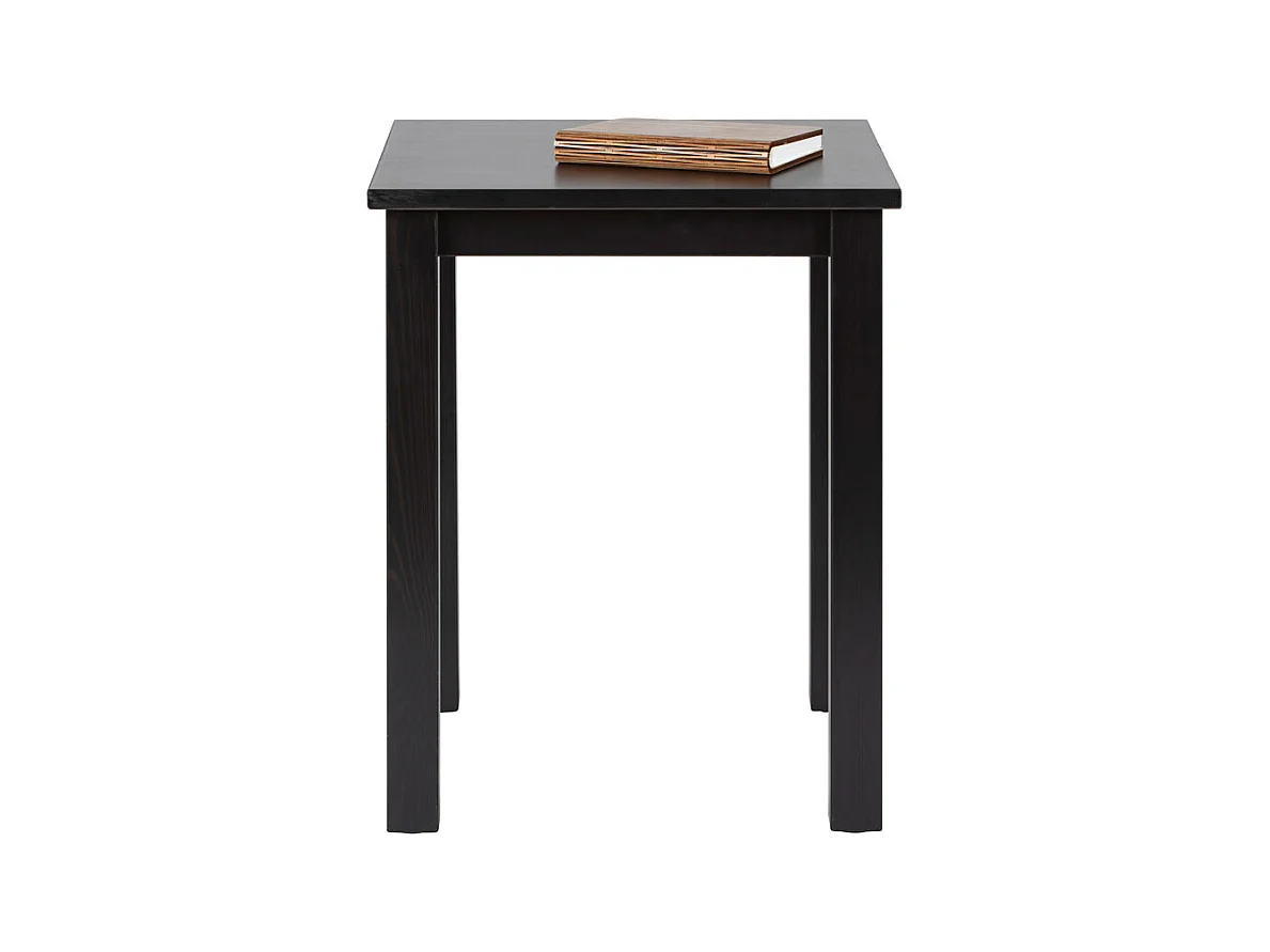 Table d'Appoint en Bois Massif "Lito" 55cm Noir Laqué