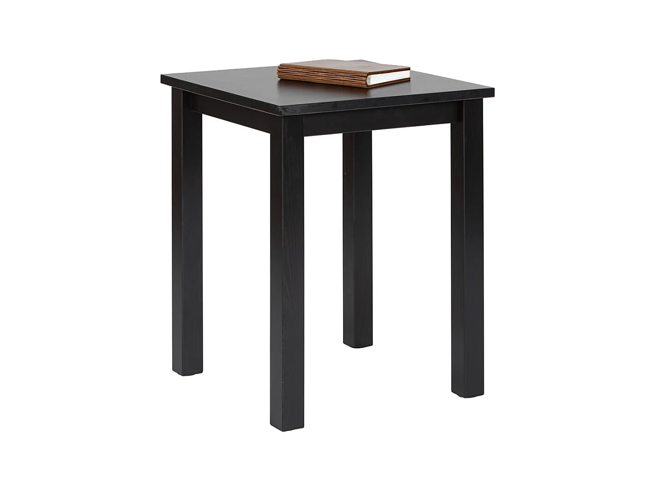 Table d'Appoint en Bois Massif "Lito" 55cm Noir Laqué