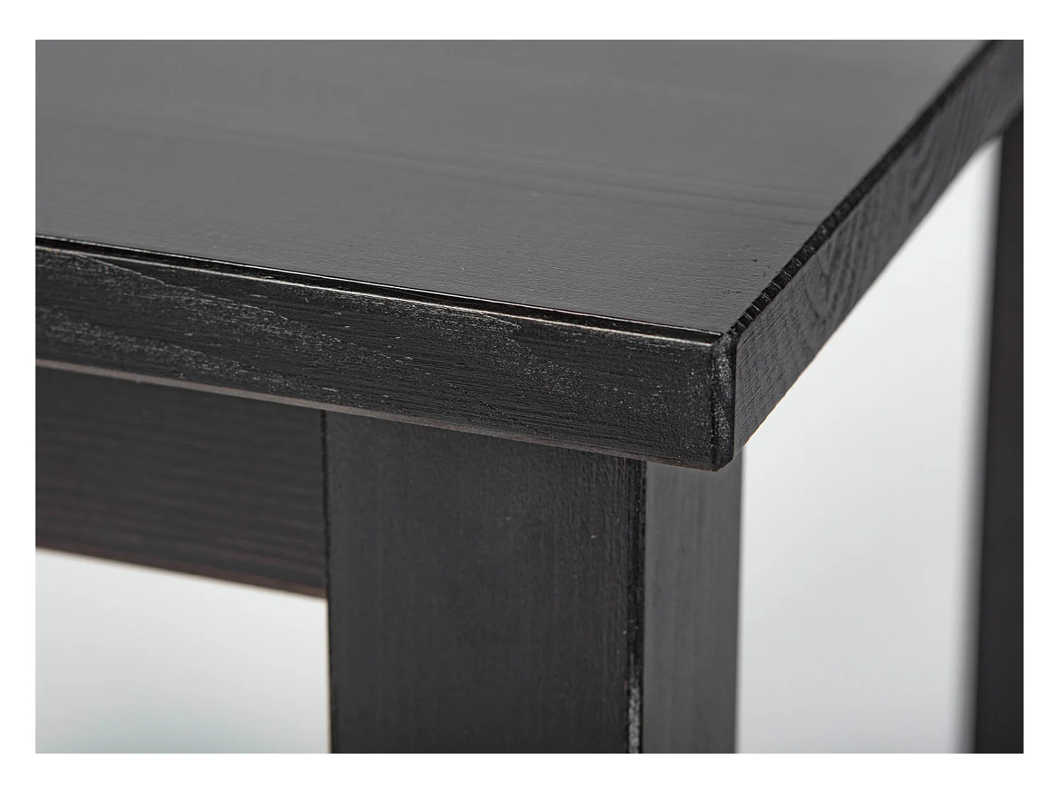 Table d'Appoint en Bois Massif "Lito" 55cm Noir Laqué