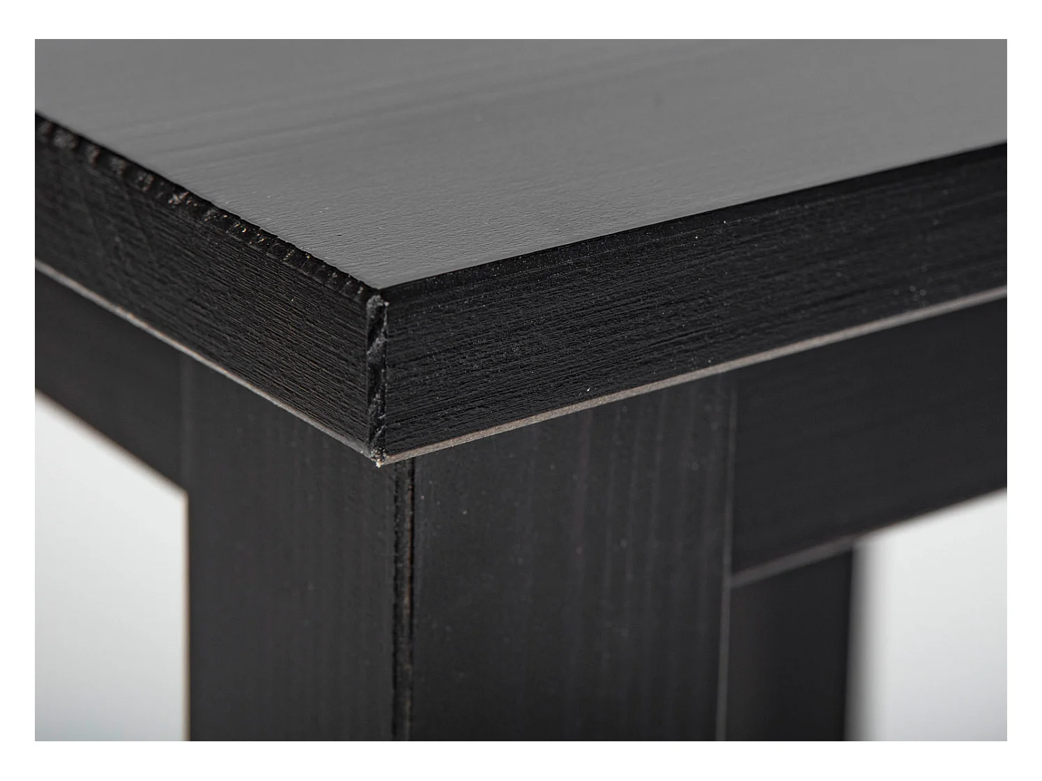 Table d'Appoint en Bois Massif "Lito" 55cm Noir Laqué