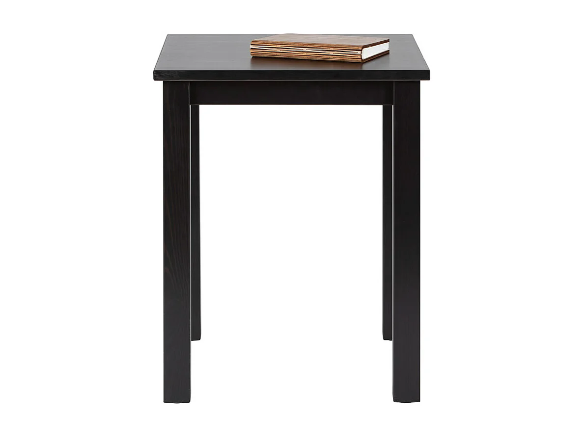 Table d'Appoint en Bois Massif "Lito" 55cm Noir Laqué