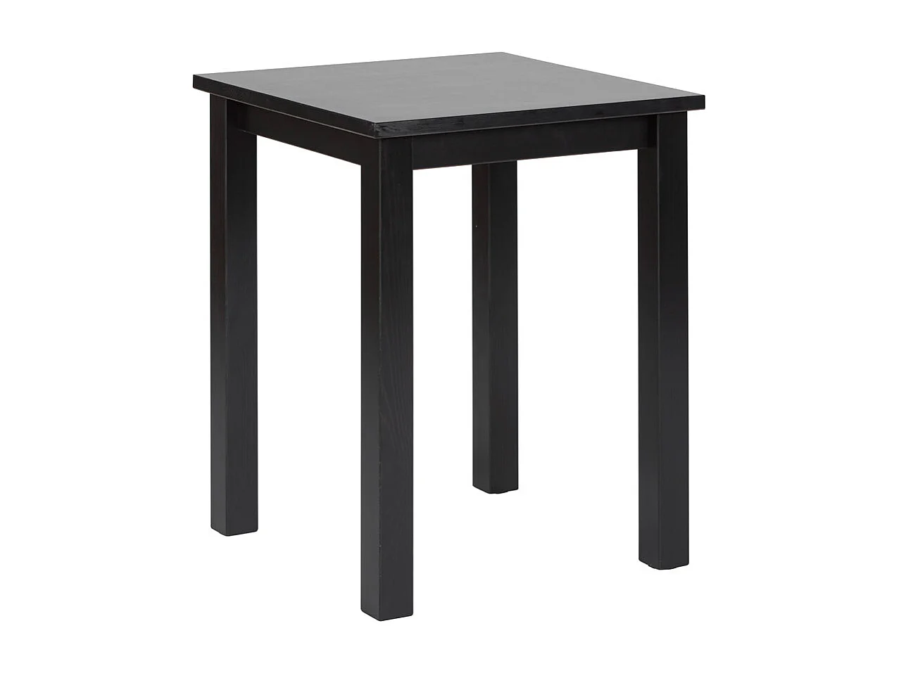Table d'Appoint en Bois Massif "Lito" 55cm Noir Laqué