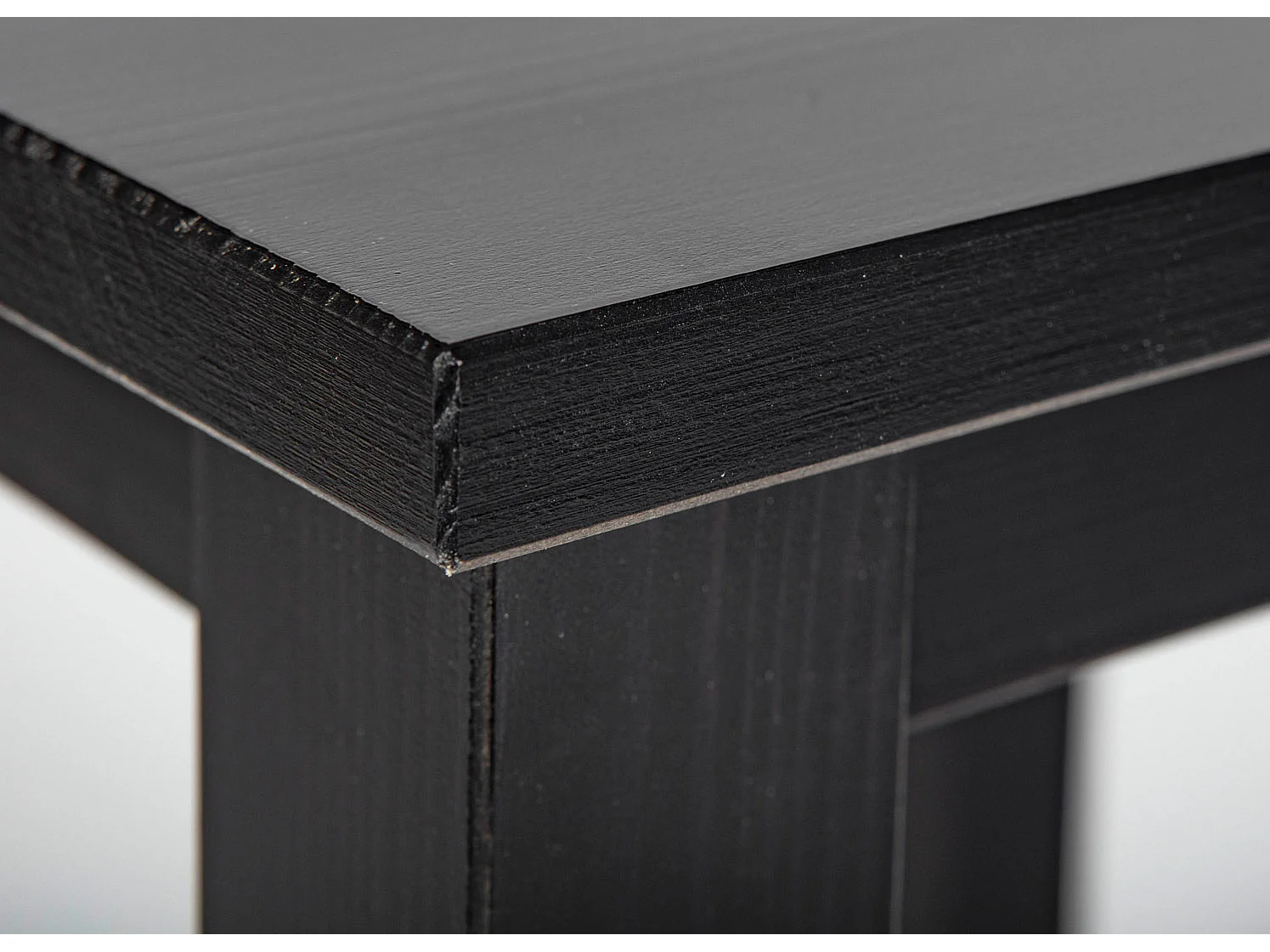 Table d'Appoint en Bois Massif "Lito" 55cm Noir Laqué