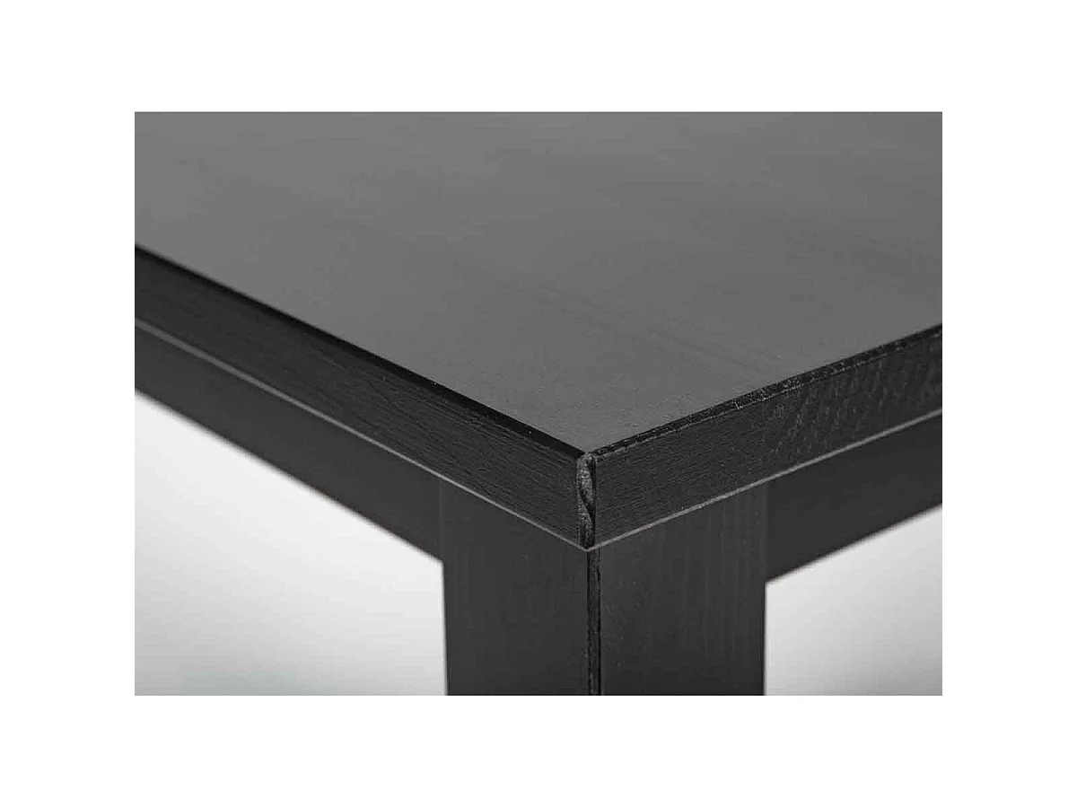 Table d'Appoint en Bois Massif "Lito" 55cm Noir Laqué