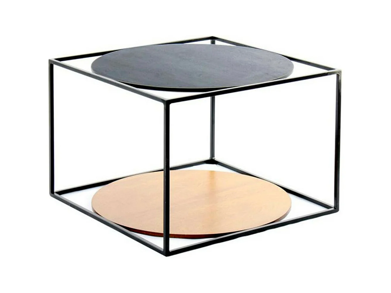 Table d'Appoint Design "Cody" 50cm Marron & Noir