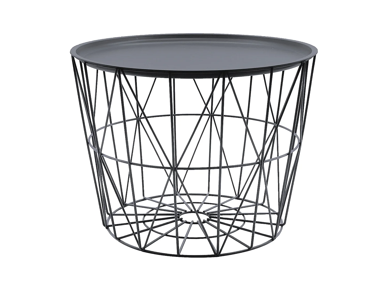 Table Filaire Metal Gris Diametre 50cm