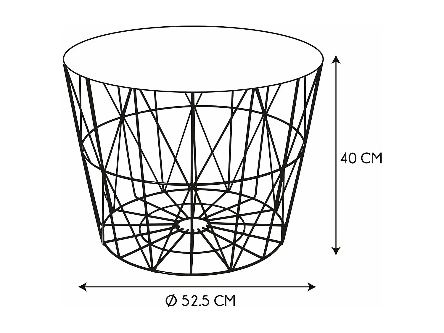 Table Filaire Metal Gris Diametre 50cm