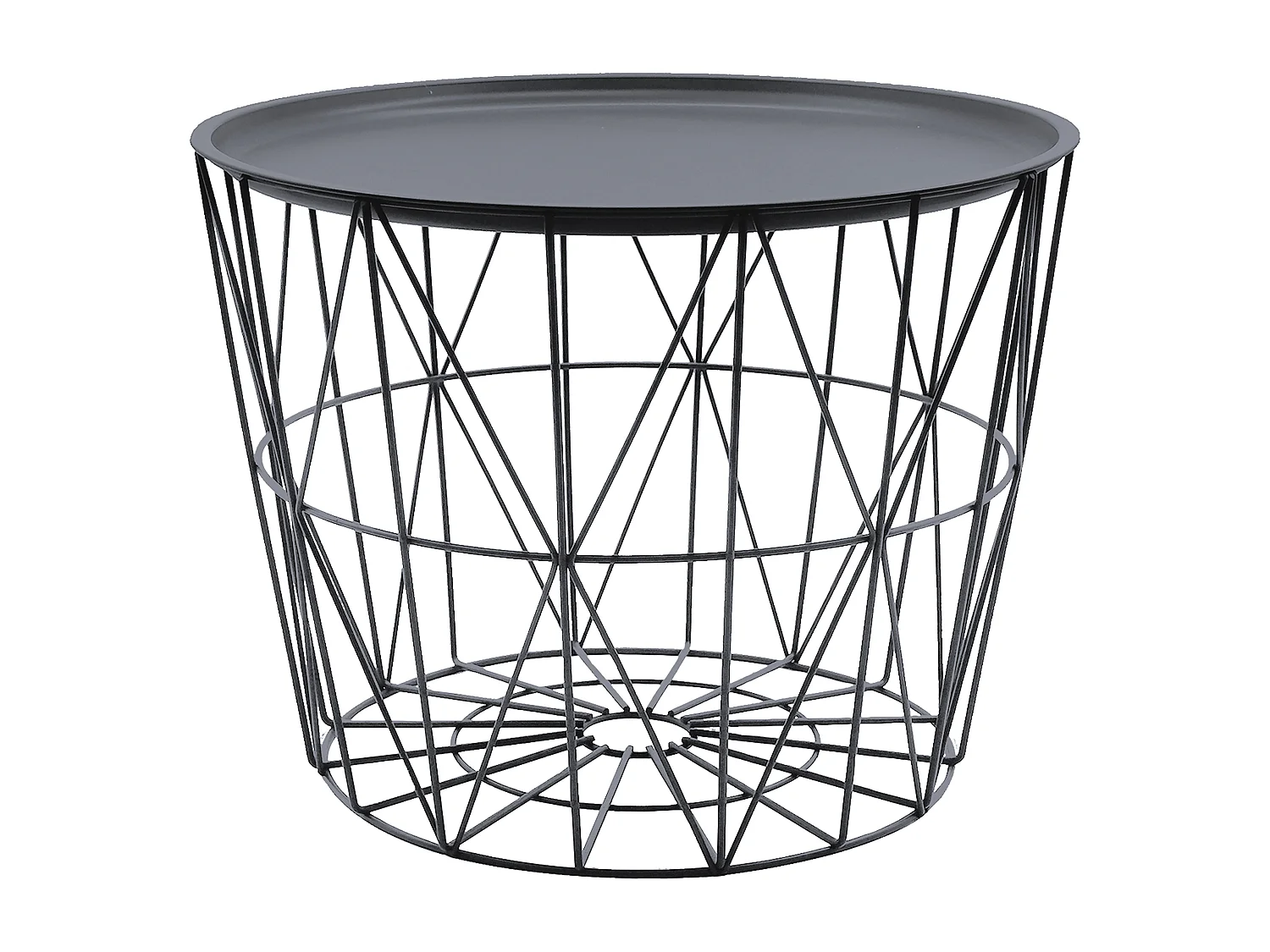 Table Filaire Metal Gris Diametre 50cm