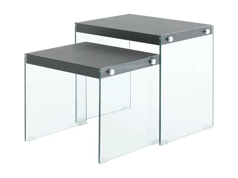 Lot de 2 Tables d'Appoint "Elementary" 46cm Noir Mat