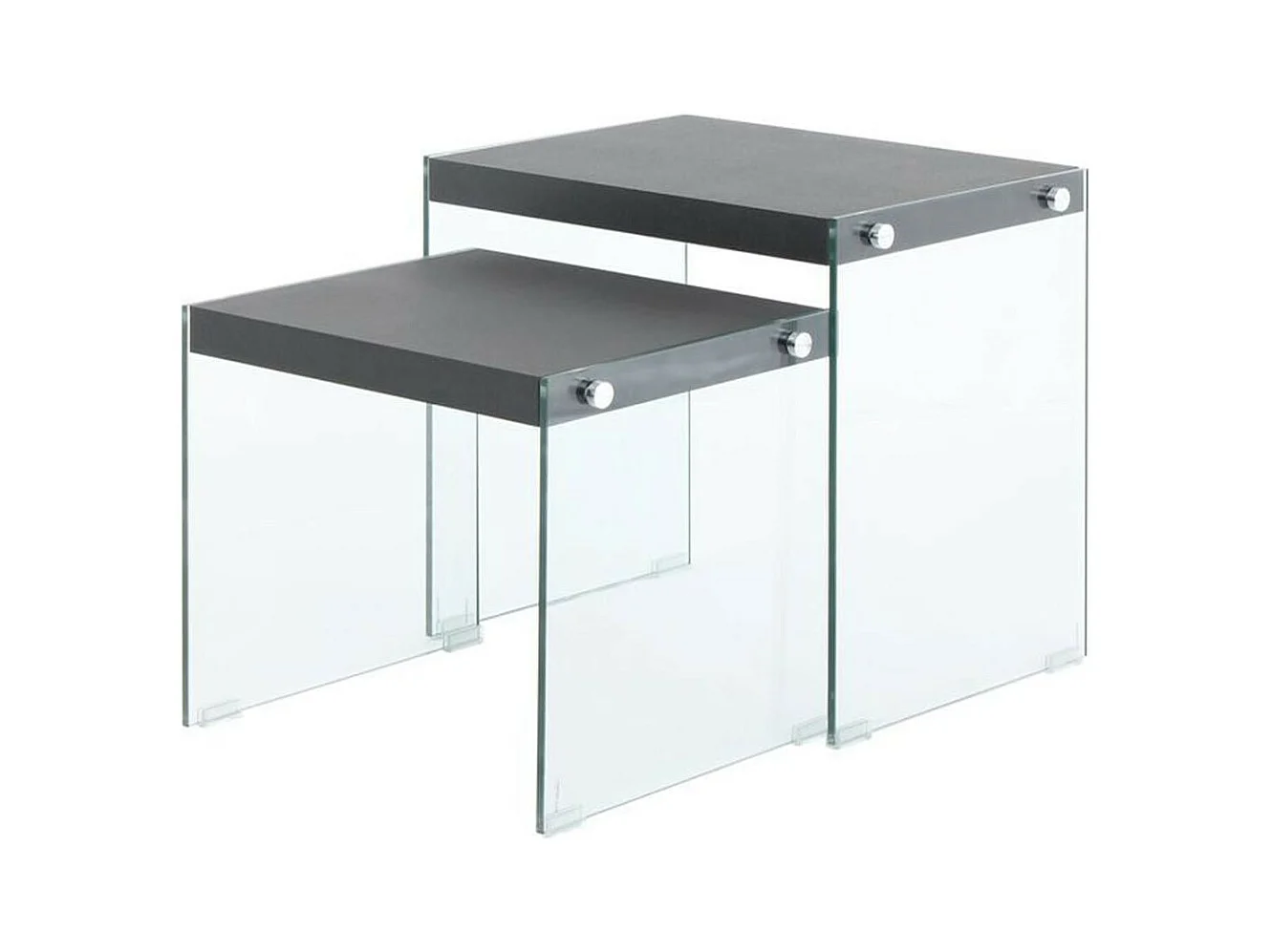 Lot de 2 Tables d'Appoint "Elementary" 46cm Noir Mat