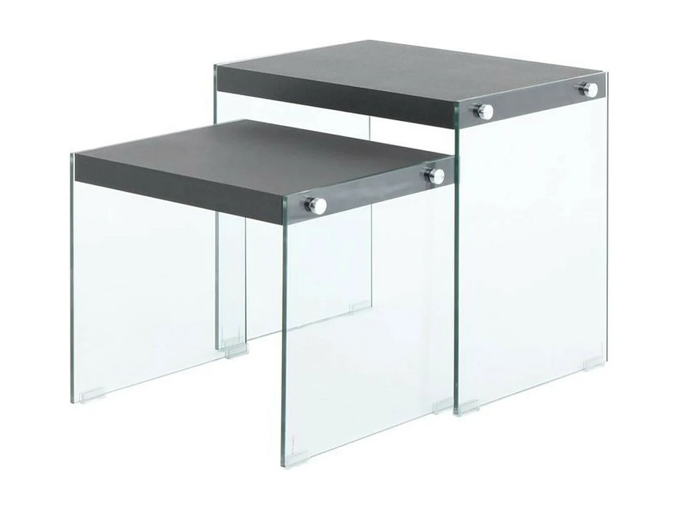 Lot de 2 Tables d'Appoint "Elementary" 46cm Noir Mat