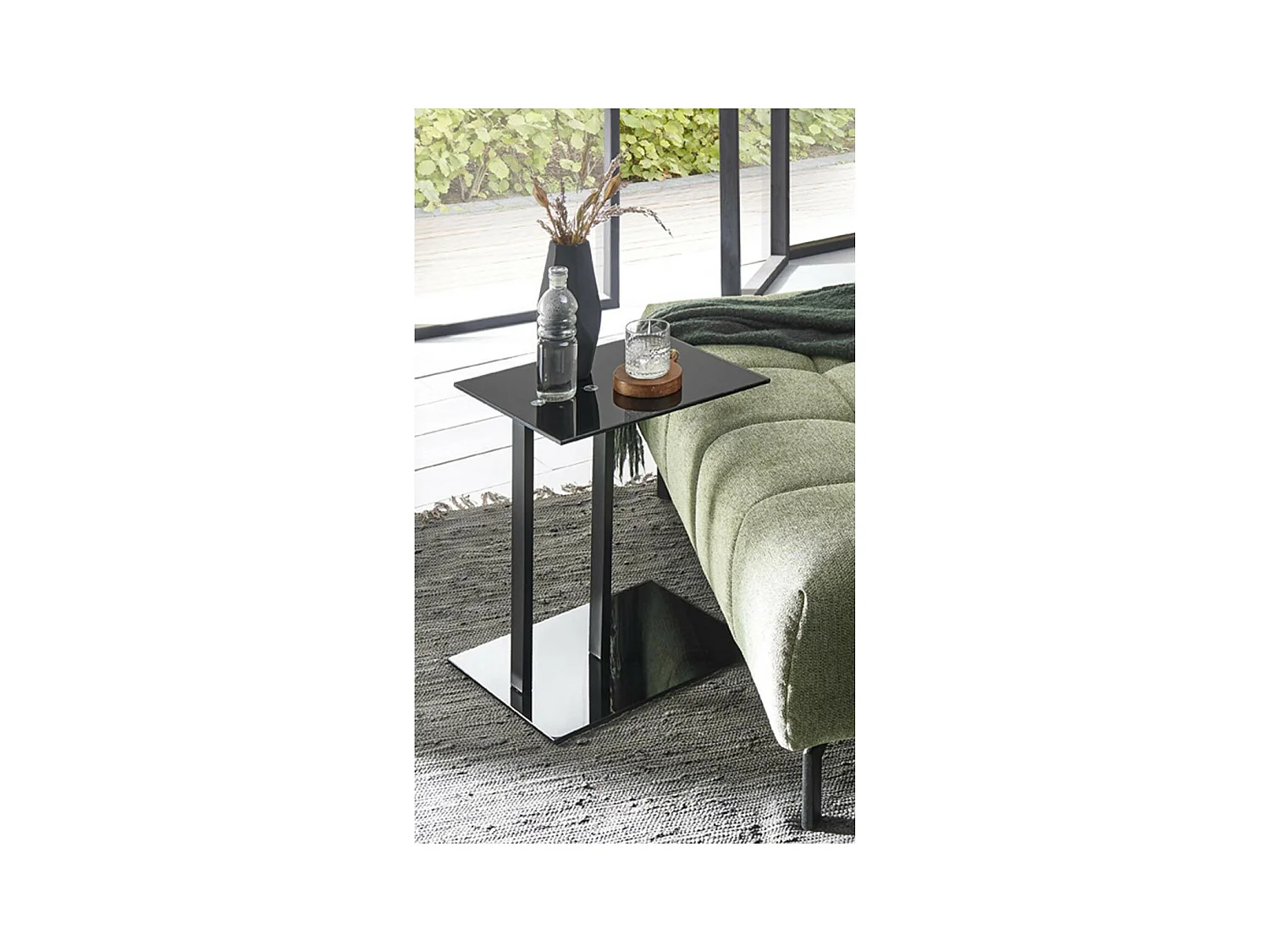 Table d'Appoint Design "Epox" 50cm Noir