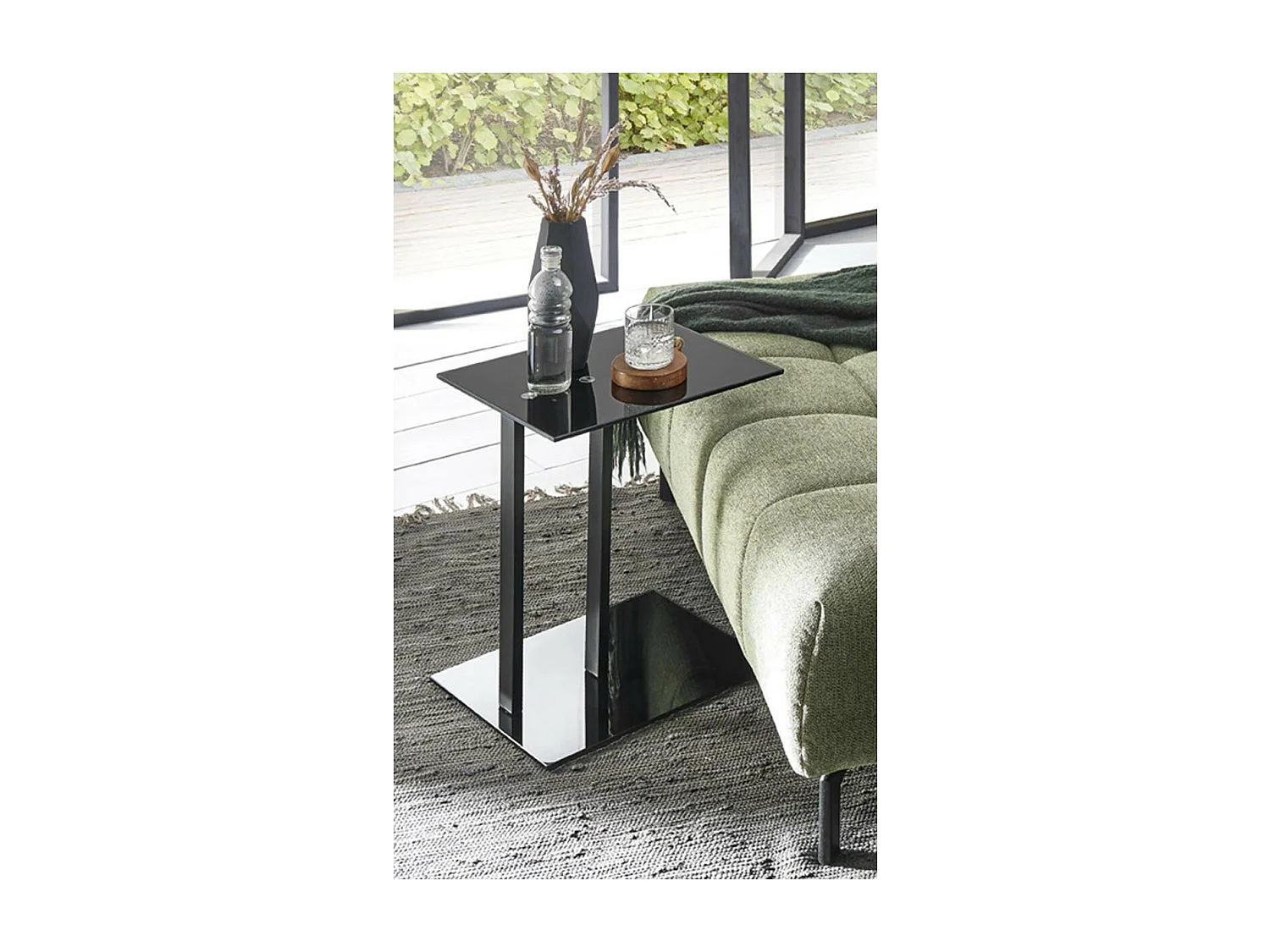Table d'Appoint Design "Epox" 50cm Noir