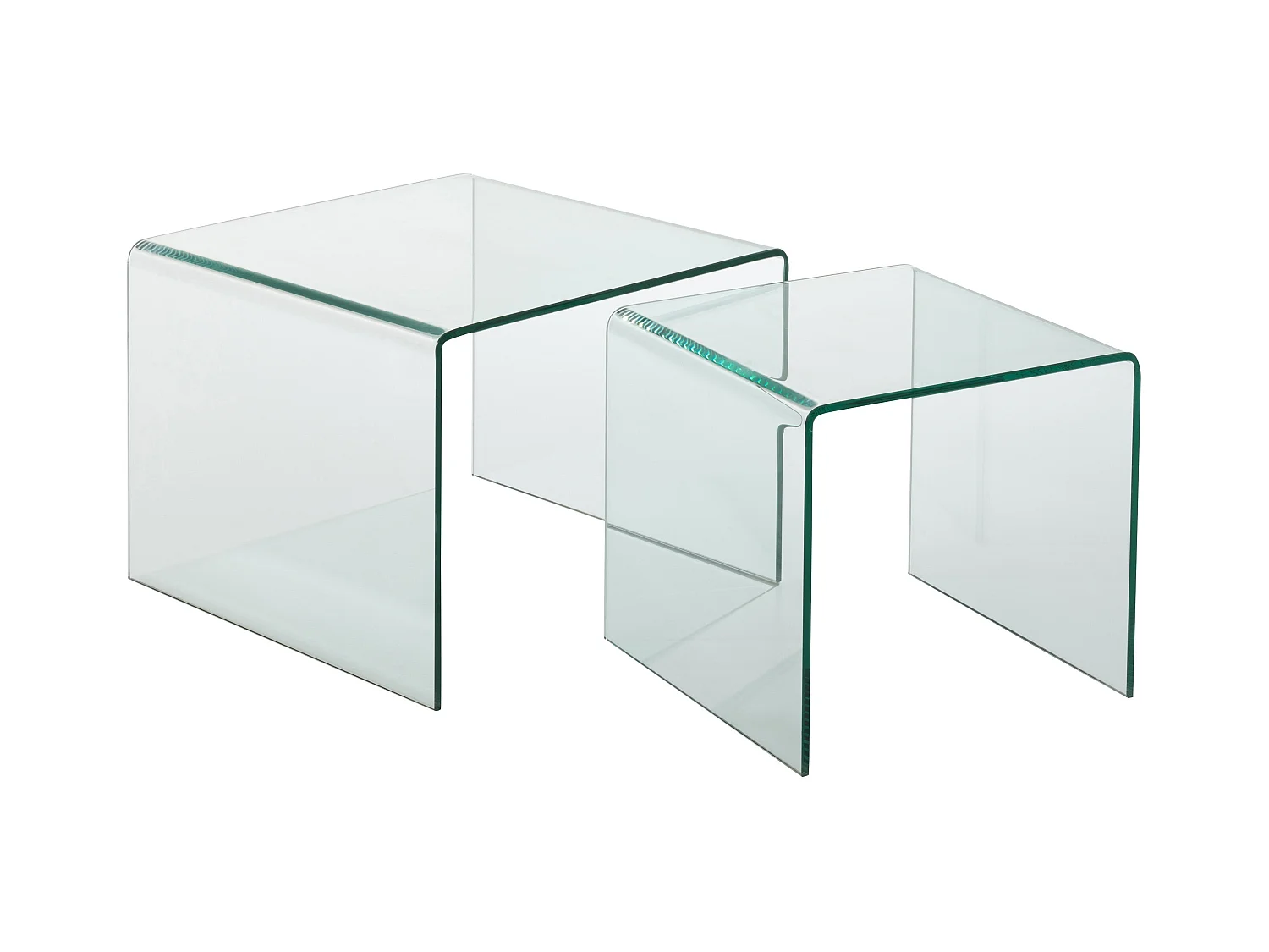 Lot de 2 Tables Gigognes "Veria" 65cm Transparent