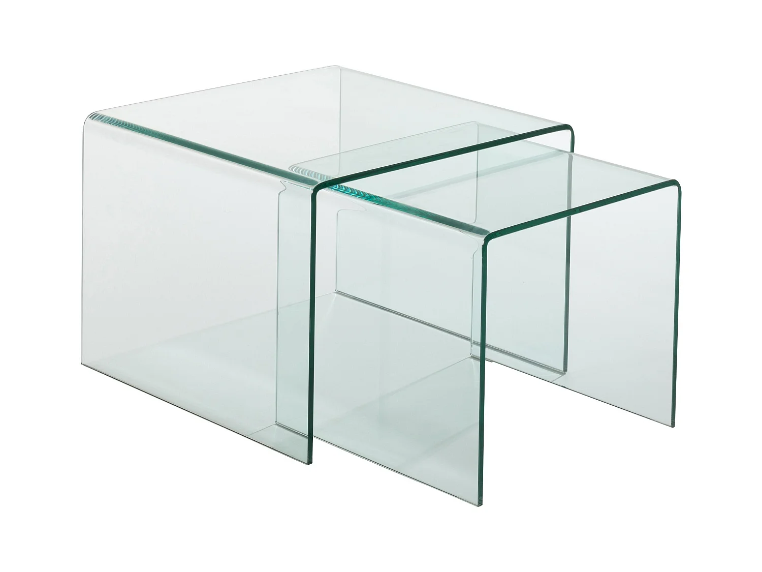 Lot de 2 Tables Gigognes "Veria" 65cm Transparent
