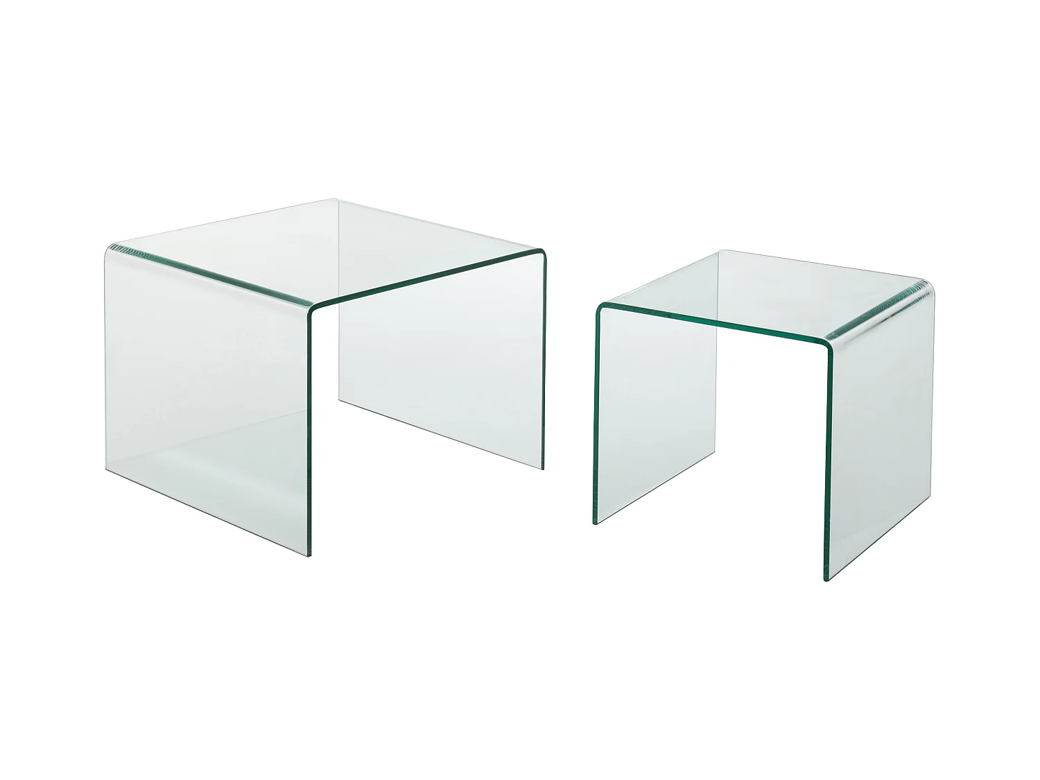 Lot de 2 Tables Gigognes "Veria" 65cm Transparent