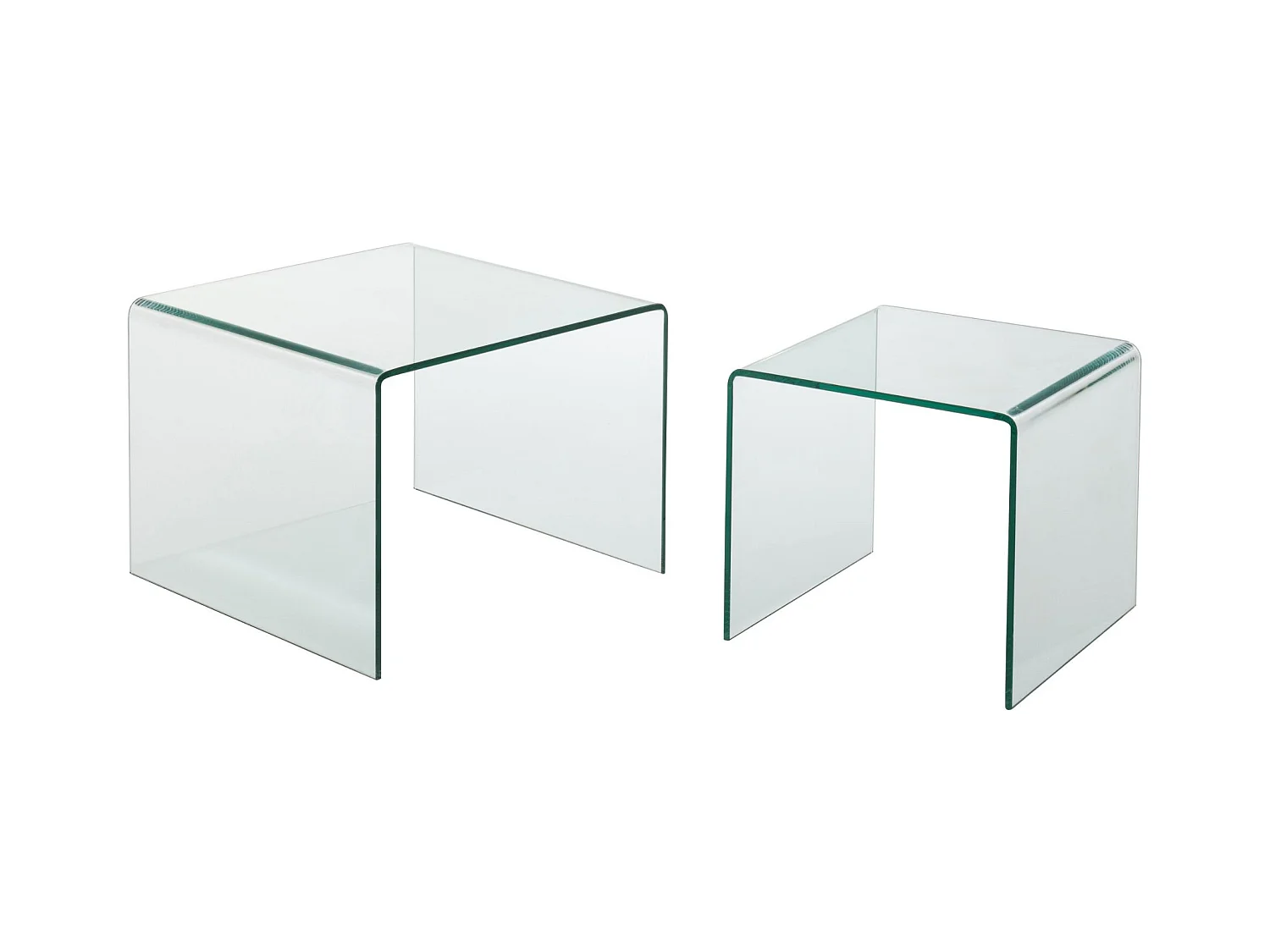 Lot de 2 Tables Gigognes "Veria" 65cm Transparent