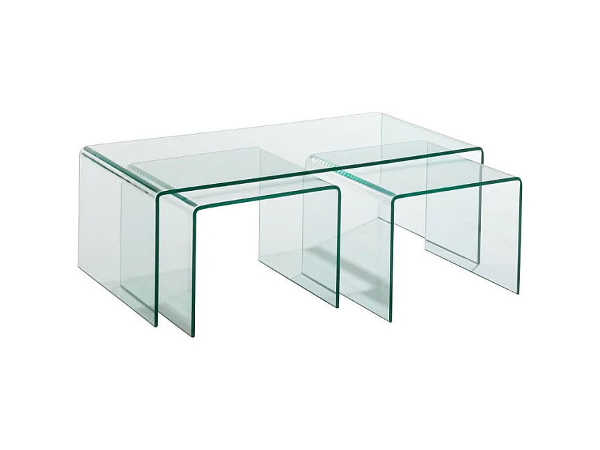 Lot de 2 Tables Gigognes "Veria" 65cm Transparent