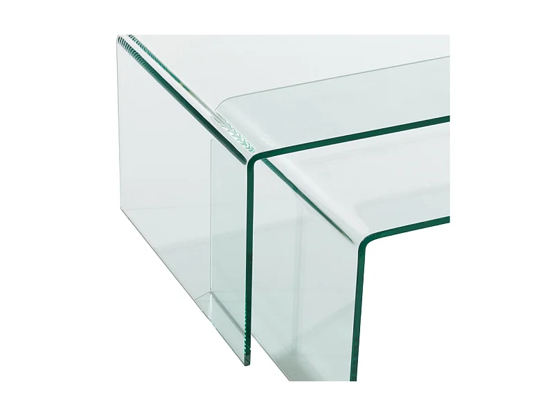 Lot de 2 Tables Gigognes "Veria" 65cm Transparent