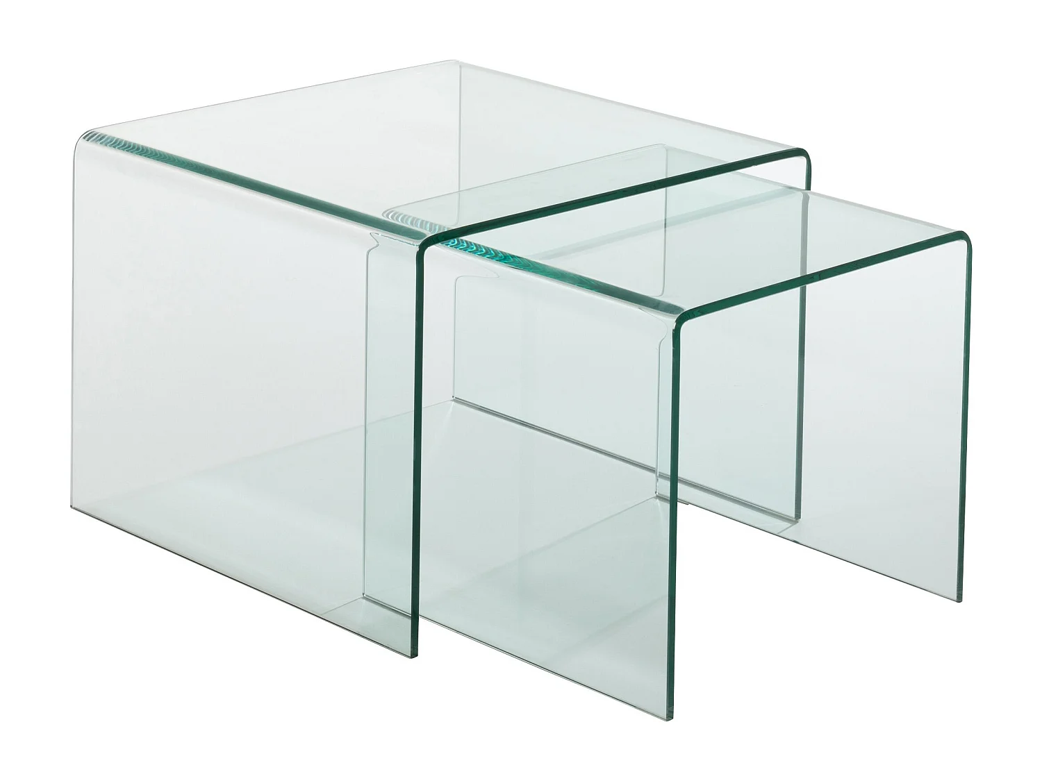 Lot de 2 Tables Gigognes "Veria" 65cm Transparent