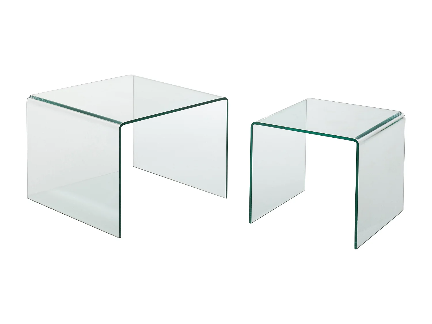 Lot de 2 Tables Gigognes "Veria" 65cm Transparent