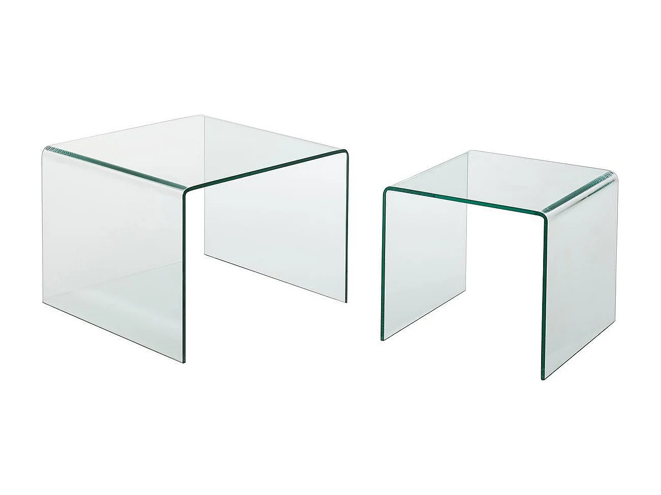 Lot de 2 Tables Gigognes "Veria" 65cm Transparent