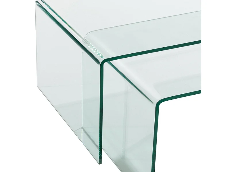 Lot de 2 Tables Gigognes "Veria" 65cm Transparent