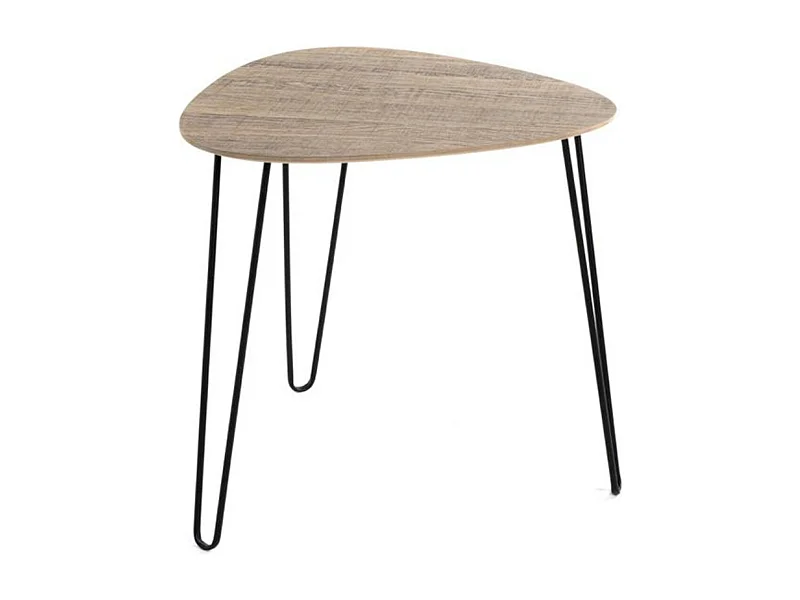 Table d'Appoint Design "Rodry" 48cm Chêne & Noir