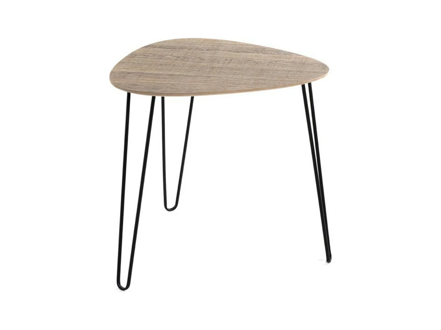 Table d'Appoint Design "Rodry" 48cm Chêne & Noir