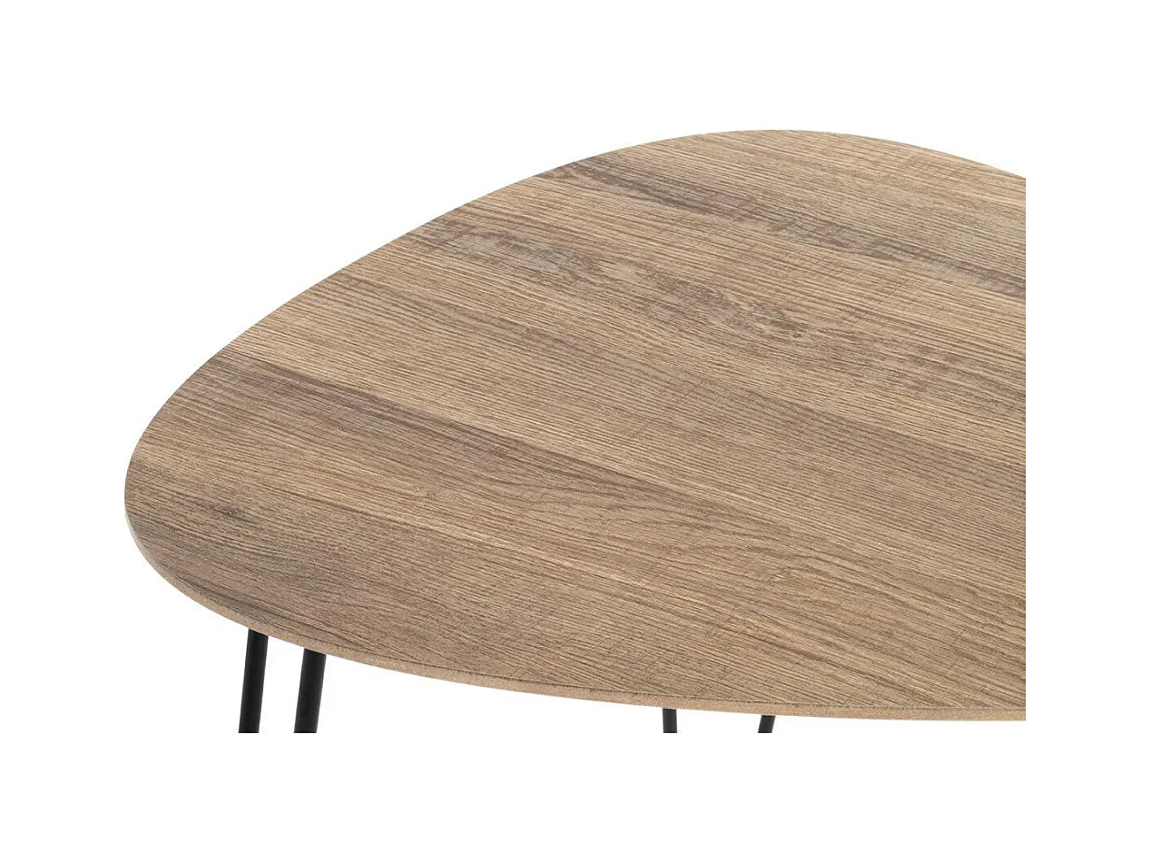 Table d'Appoint Design "Rodry" 48cm Chêne & Noir