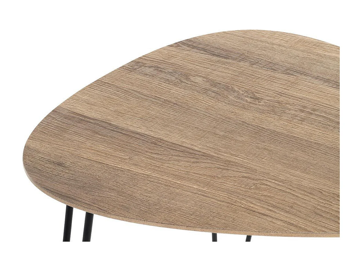 Table d'Appoint Design "Rodry" 48cm Chêne & Noir