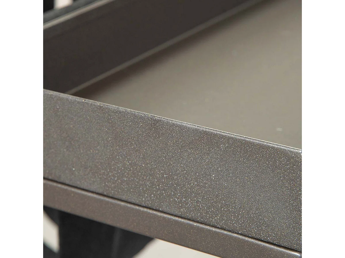 Bubbly grijze metalen vierkante bijzettafel 35 cm