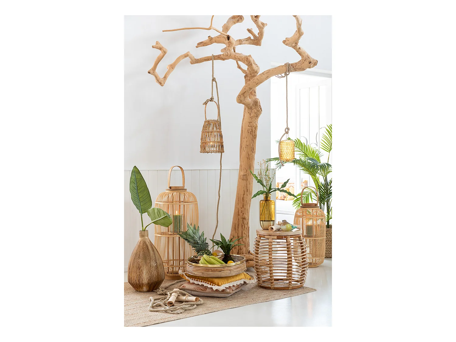 Table d'Appoint en Rotin "Ana" 45cm Naturel