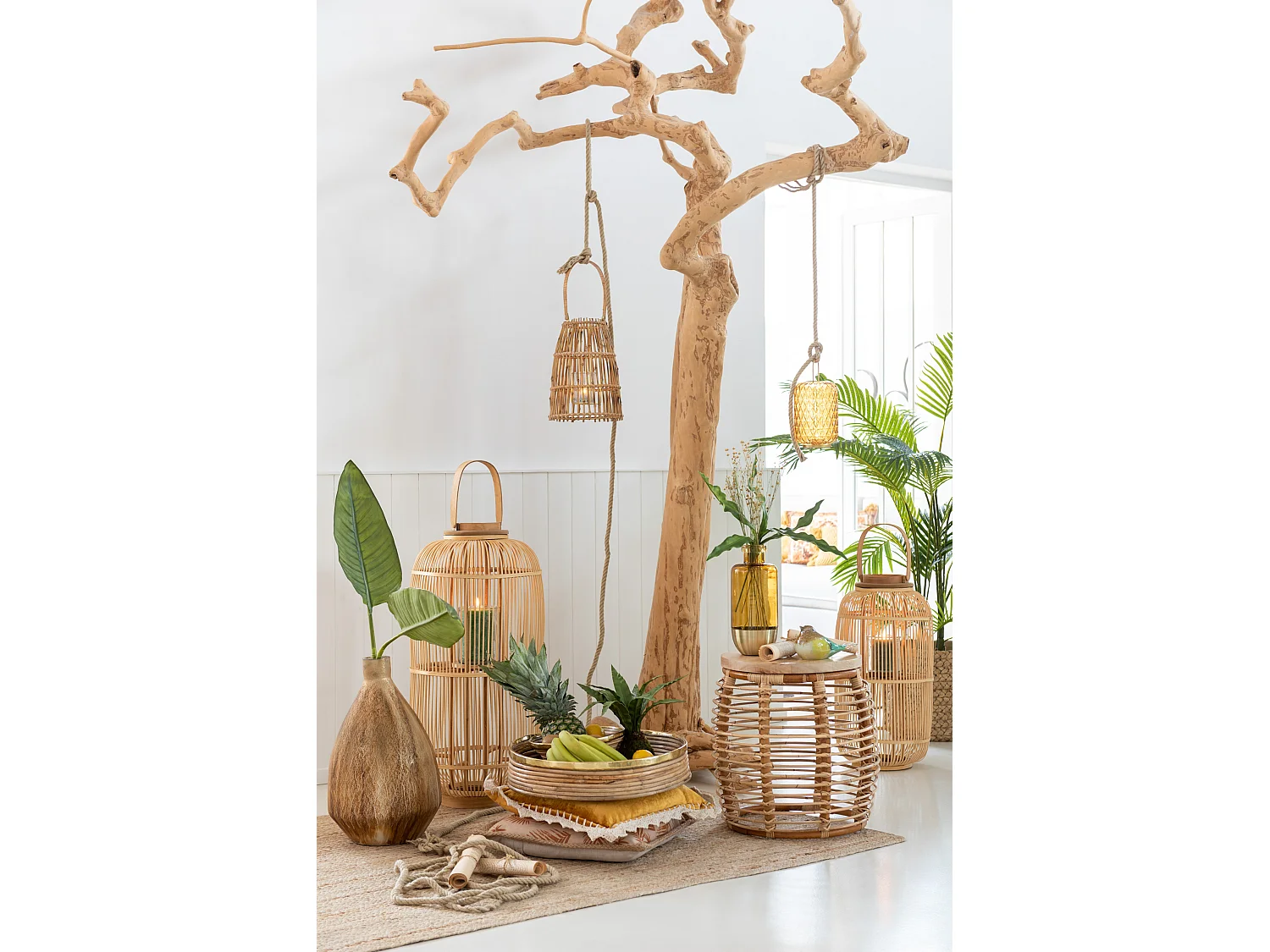Table d'Appoint en Rotin "Ana" 45cm Naturel