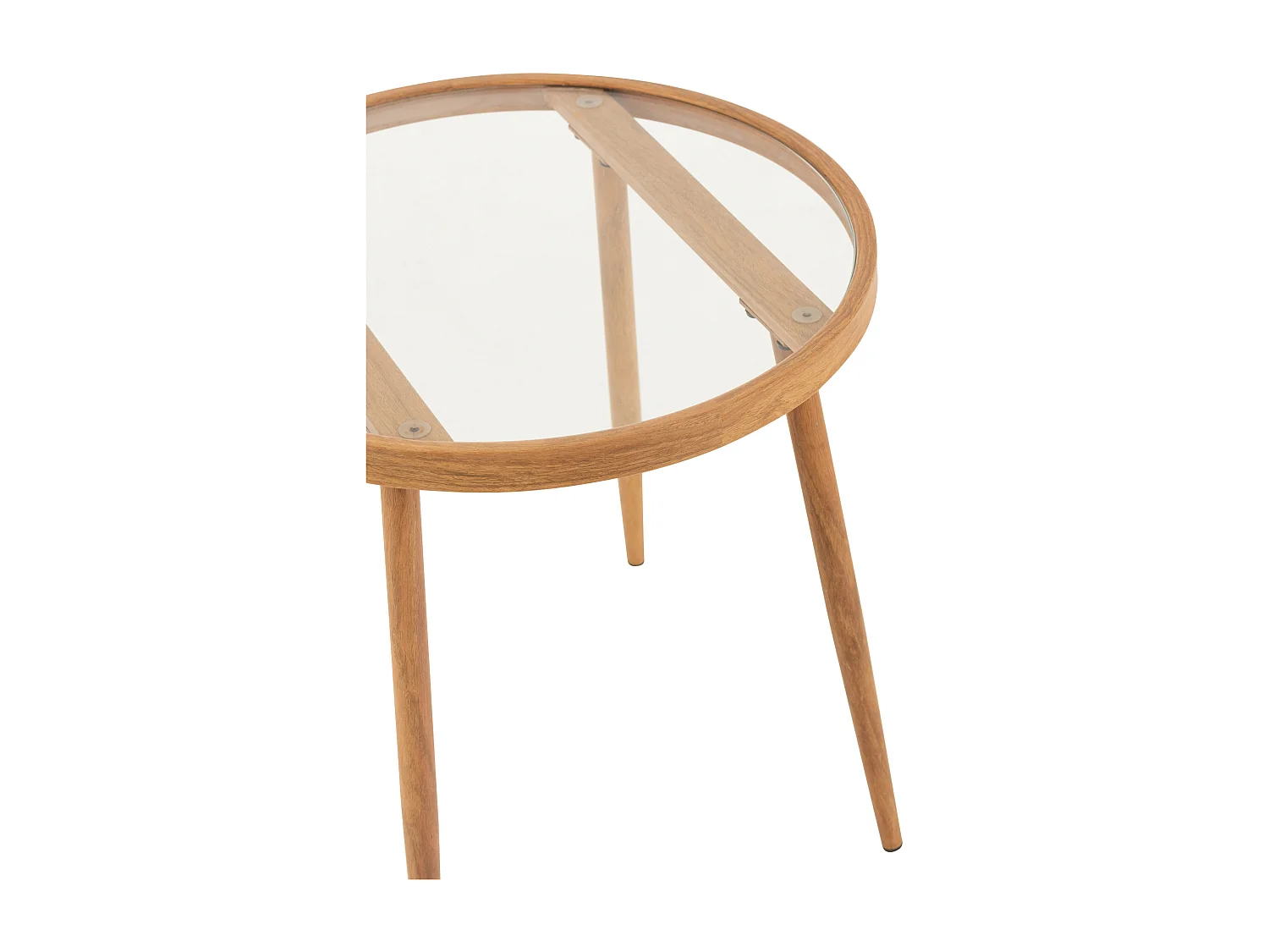 Favela ronde bijzettafel naturel metaal D 50 cm