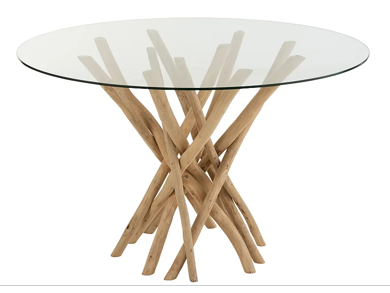 Table à Manger en Teck "Driftwood" 120cm Naturel