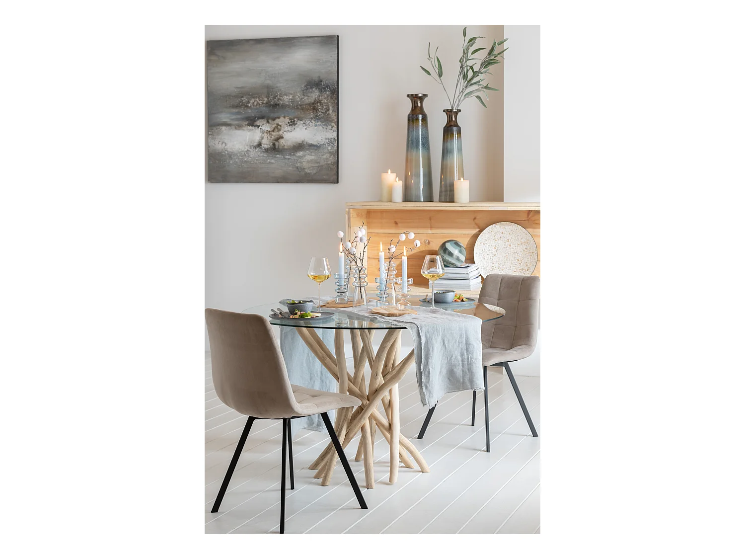 Table à Manger en Teck "Driftwood" 120cm Naturel