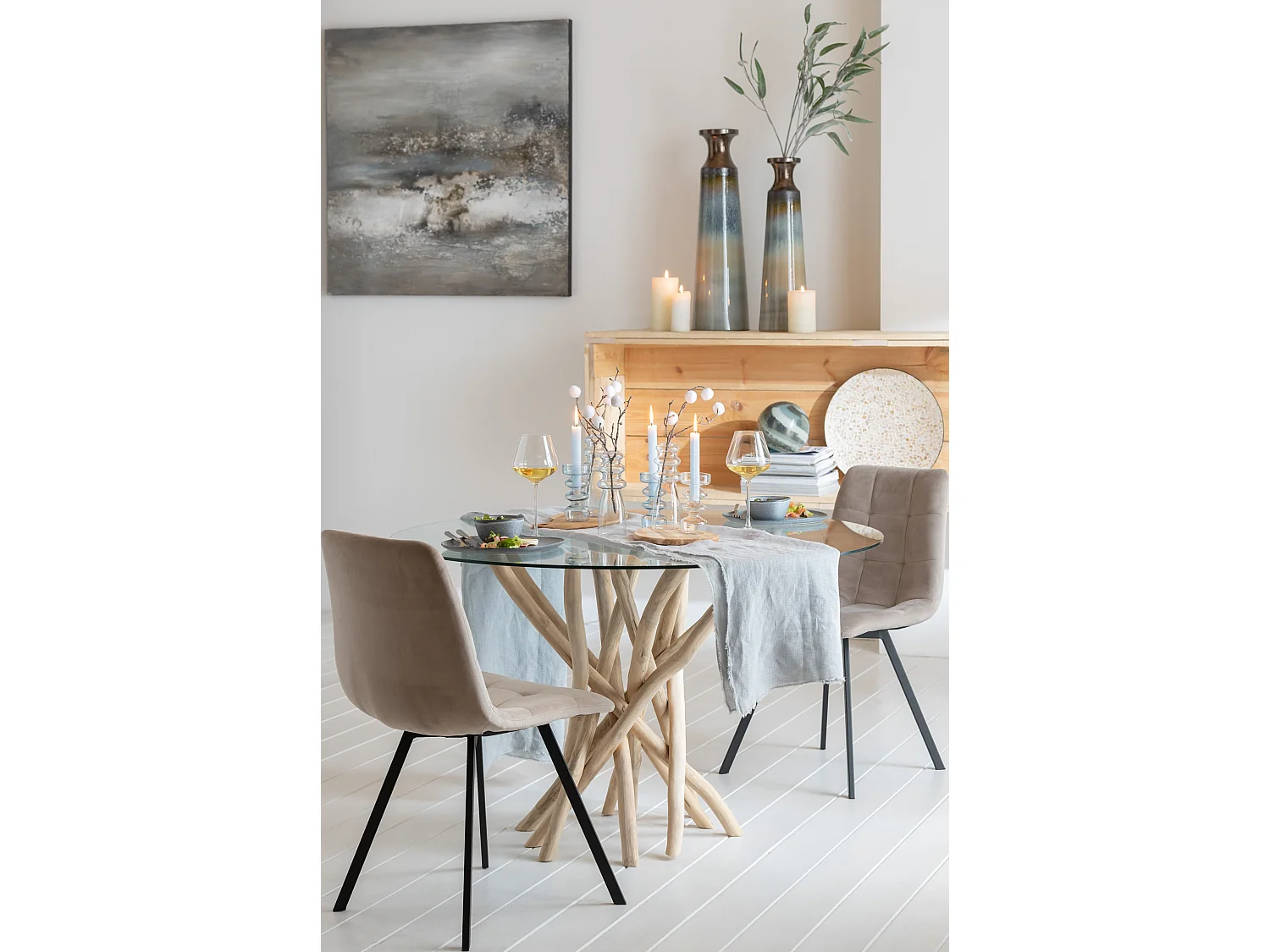 Table à Manger en Teck "Driftwood" 120cm Naturel