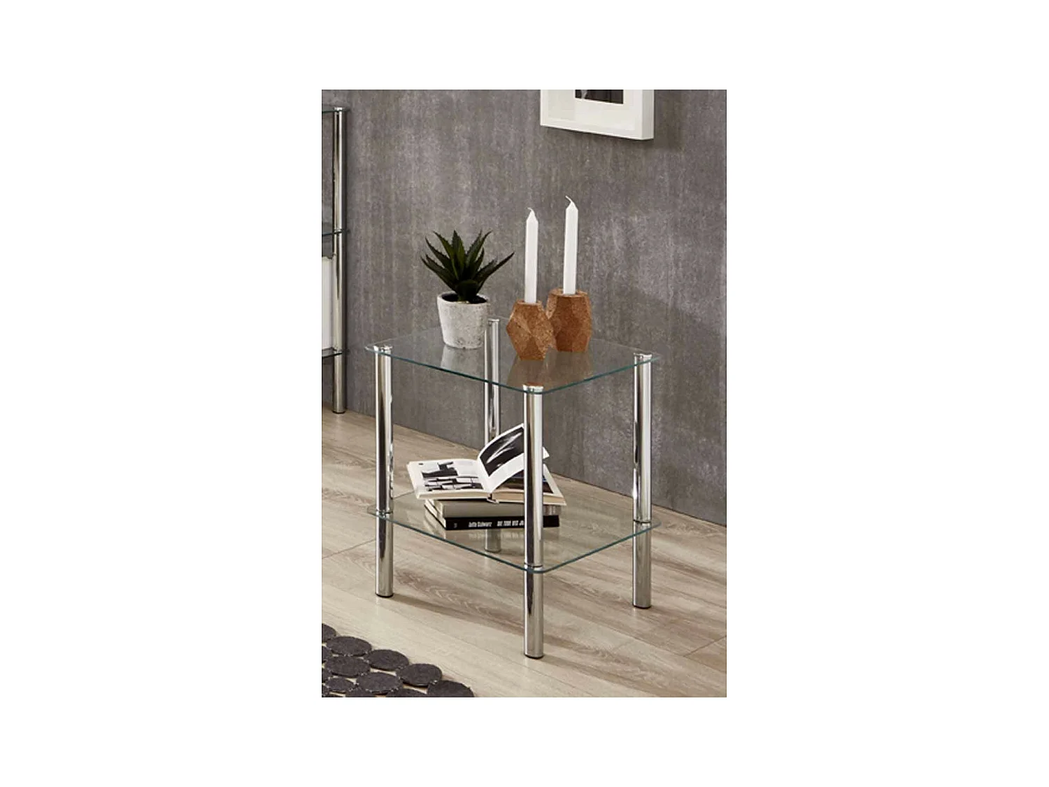 Table d'Appoint en Verre "Eliot" 47cm Transparent